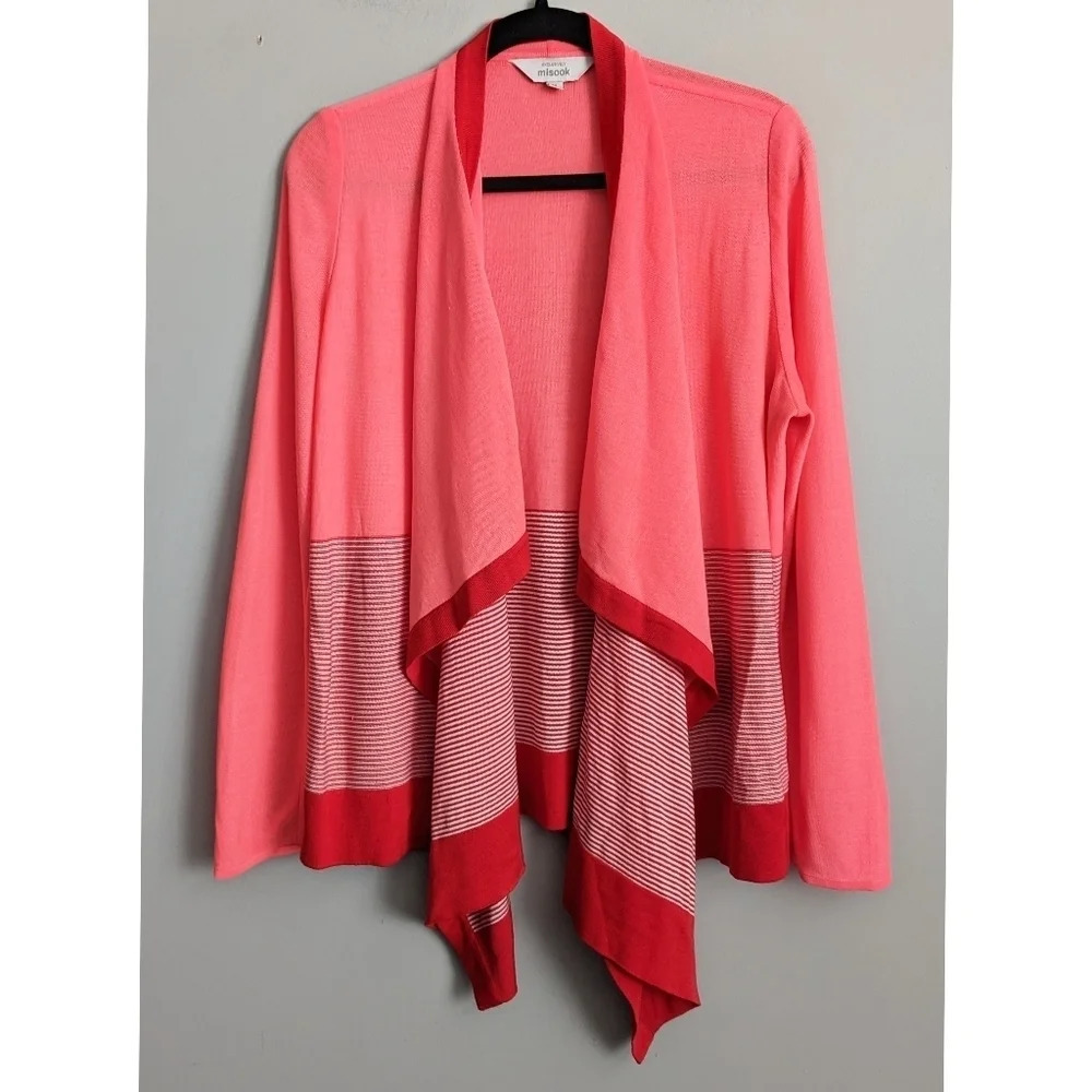Exclusively Misook Striped Draped Cardifan